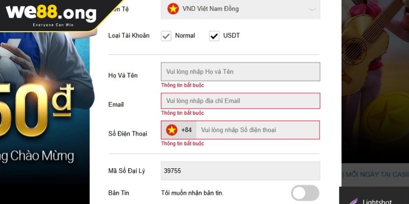 Tại sao không thể xác nhận thông tin đăng ký tài khoản web?